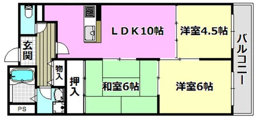 パークサイドマンション【4階】の間取り