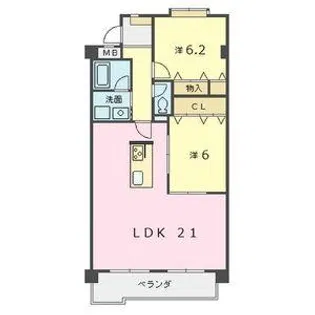 ビューラーあけぼの【4階】の間取り