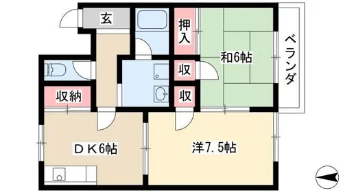 ワイズハウス池端【102号室】の間取り