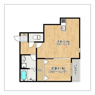 ノヴァイフ野芥【101号室】の間取り