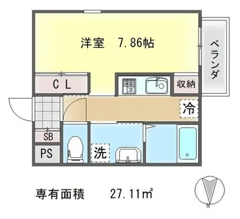 attrice一乗寺【1階】の間取り