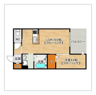 トリファイン和白【102号室】の間取り