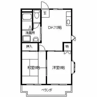 アーバニア武路B棟【1階】の間取り