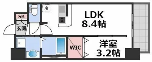 ソルテラスOSAKA緑橋クレアスト【12階】の間取り