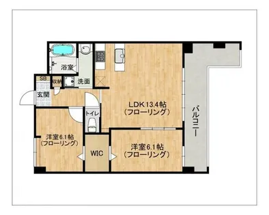 Aqualia千早【415号室】の間取り