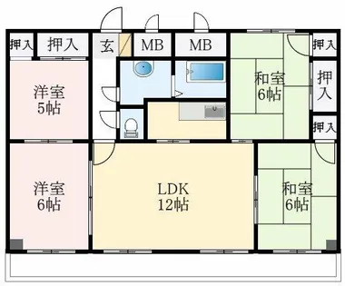 ロータリービルド南花田【4階】の間取り