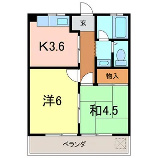 ハイツグリーンヒルA【2階】の間取り