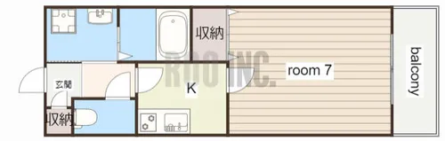 ネオクオーツ幸 弐番館【3階】の間取り