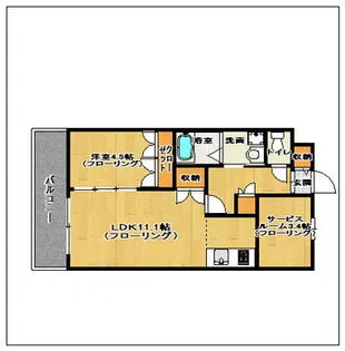 エスティメゾン博多東【211号室】の間取り