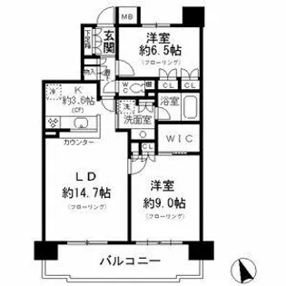 レジディア徳川【8階】の間取り