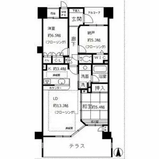 aLATO白壁東【1階】の間取り