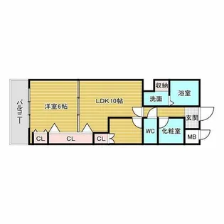 プリンスコート新高【6階】の間取り