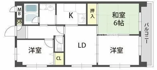 ロイヤルハイツ北田辺【4階】の間取り