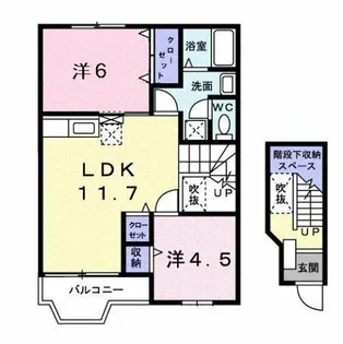 クレストールつつじが丘B【2階】の間取り