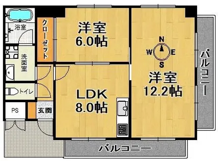 ロイヤルコート兵庫【11階】の間取り