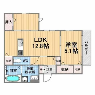 コンフォール甲子園口【1階】の間取り
