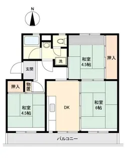 大久保東第1住宅3号棟【303号室】の間取り
