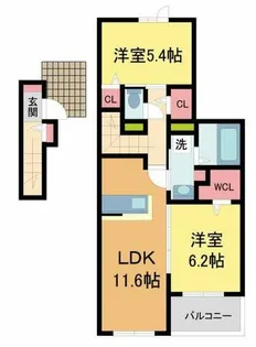 グランツ久代【302号室】の間取り