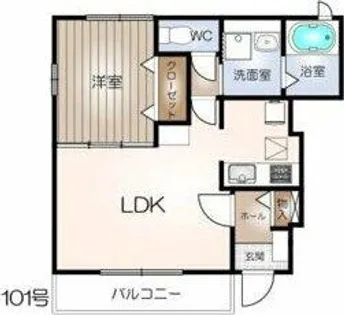 ウェストン川間【101号室】の間取り