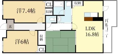 パデシオン桃山南【3階】の間取り
