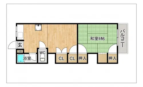 第2エスポアール長住【102号室】の間取り