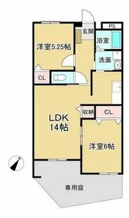 プレイン八代【1-B号室】の間取り