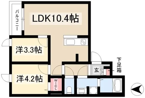 Tidy東海通【3階】の間取り