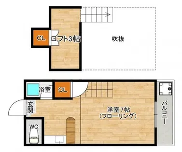 ウィング山愛【106号室】の間取り