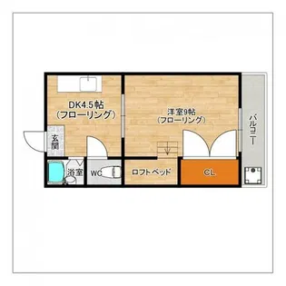 学園ハイツ田代【203号室】の間取り