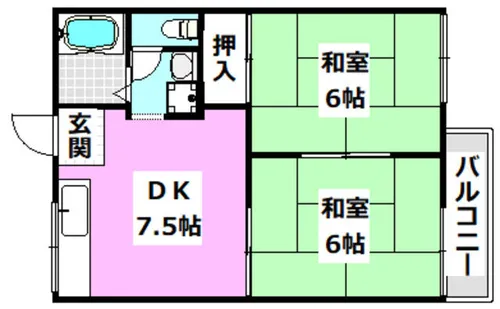 上田辺ハイツ【201号室】の間取り