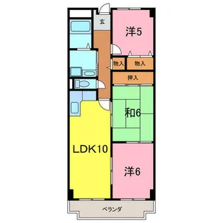 シャンテ南桜【6階】の間取り