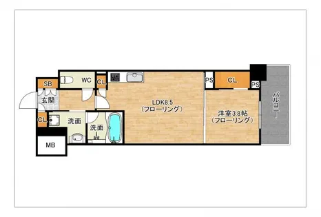 オープンレジデンシア博多住吉【5階】の間取り