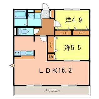 グリュックHIRATA【2階】の間取り