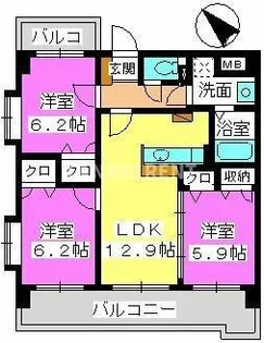 サン・ビオ空港通り【5階】の間取り