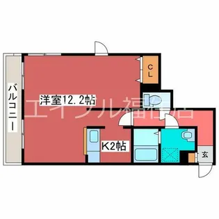 レガートタワー月寒中央【6階】の間取り