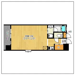奈多パピヨン【307号室】の間取り