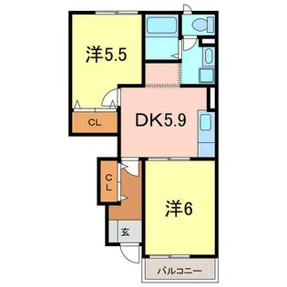 プリンセスガーデンⅢ【1階】の間取り