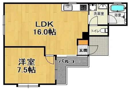 バトームーシュド渡辺【4階】の間取り