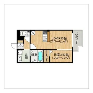 LIBTH高宮東II【104号室】の間取り
