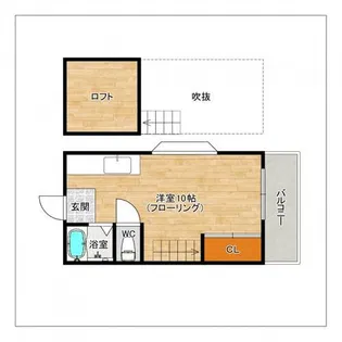 シティーベールYAMANA【101号室】の間取り