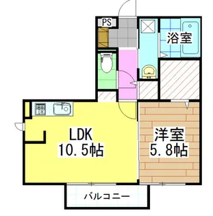 福岡県北九州市八幡西区下上津役1丁目【アパート】の間取り