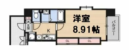 Luxe難波西II【8階】の間取り