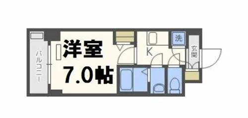 レジュールアッシュ難波MINAMIII【10階】の間取り