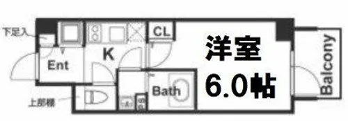 エスリード難波ステーションゲートノーステラス【3階】の間取り