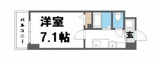 エスリードコート難波ウエスト【1階】の間取り