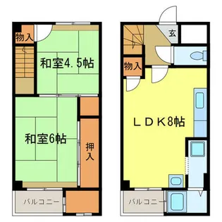 ビレッジハウス加賀田 2号棟【301号室】の間取り