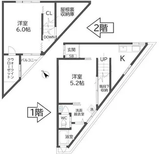 大阪府大阪市住吉区遠里小野4丁目【一戸建】の間取り