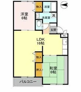竹城台ハイツE棟【3階】の間取り