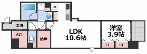 アーバネックス堺筋本町【13階】の間取り
