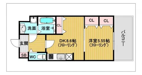 エムビルデベロップコアVIII【1204号室】の間取り